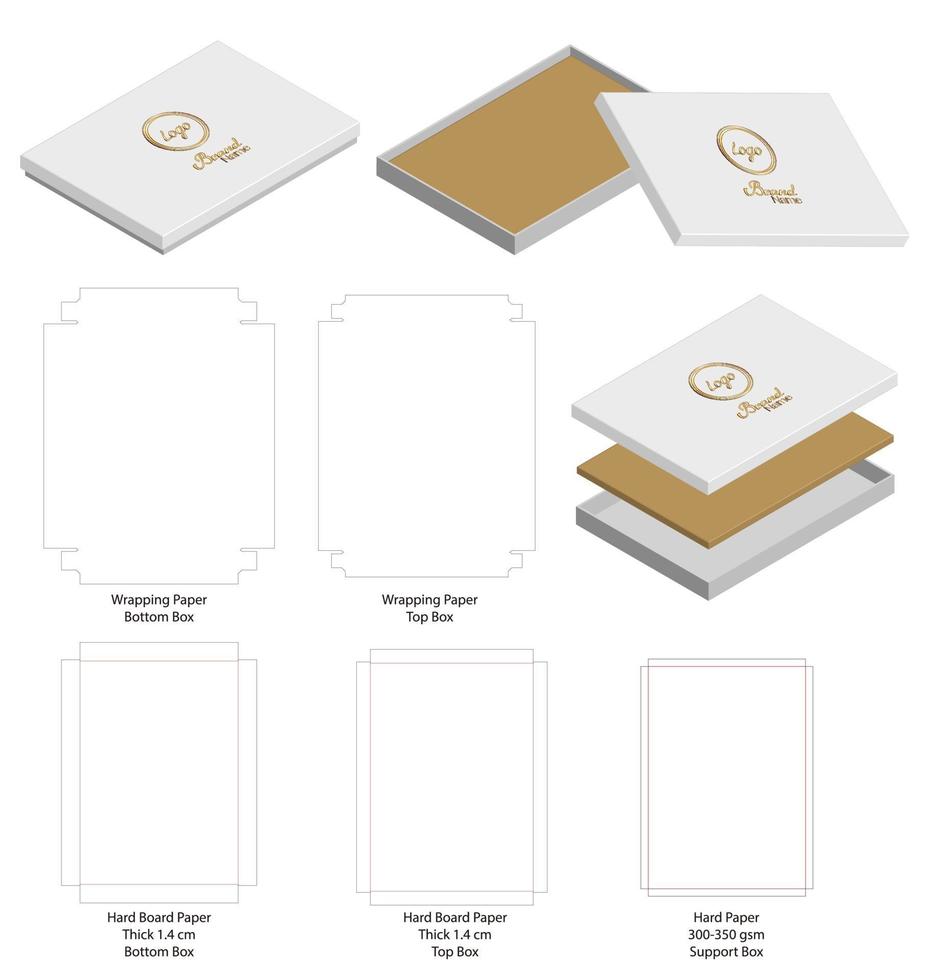 Box packaging die cut template design. 3d mock-up vector