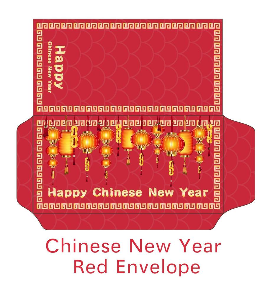 chinese happy new year envelope vector
