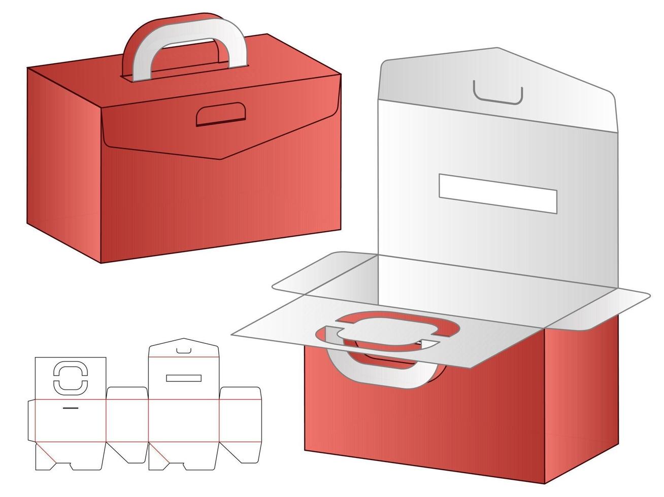 Box packaging die cut template design. 3d mock-up vector