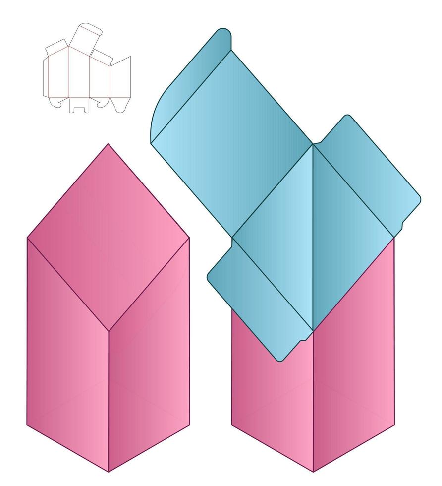 Box packaging die cut template design. 3d mock-up vector