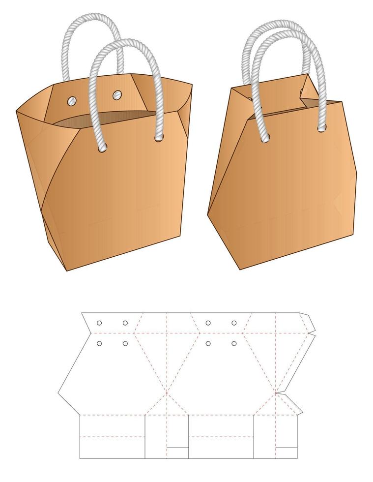 Box packaging die cut template design. 3d mock-up vector