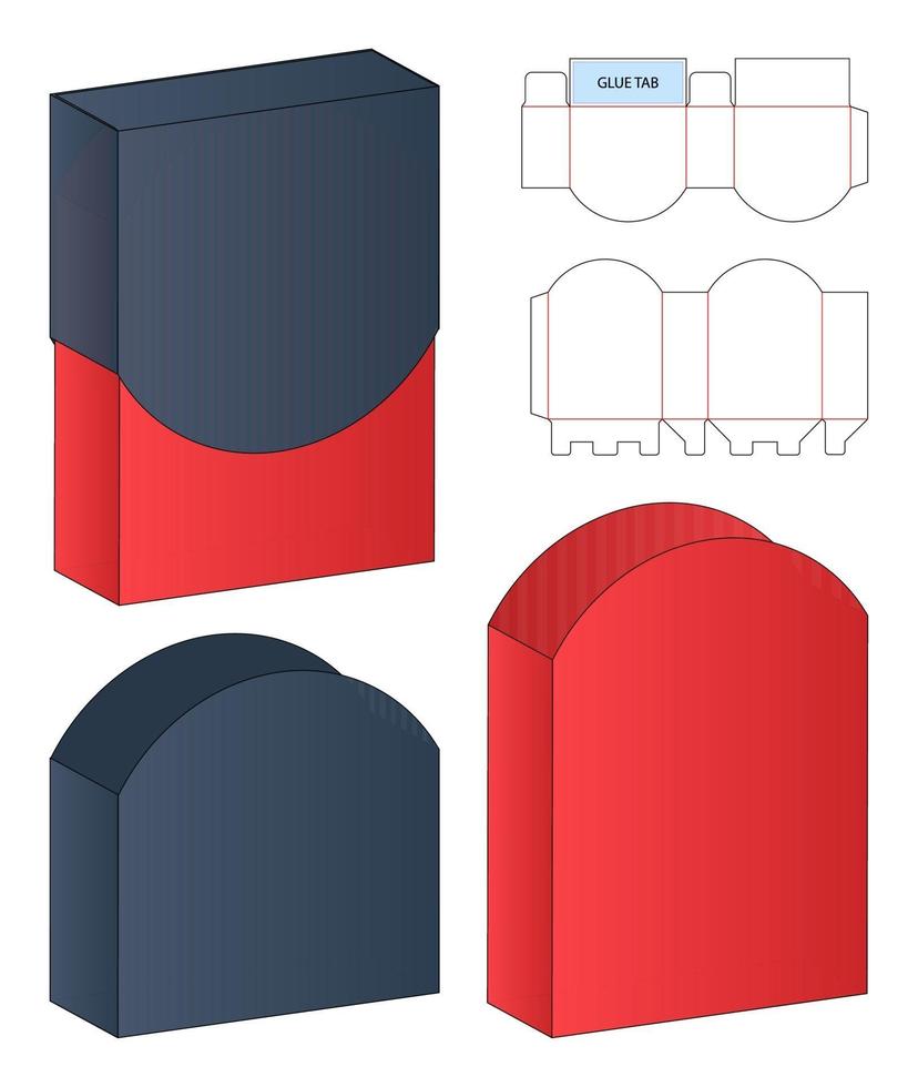 Box packaging die cut template design. 3d mock-up vector