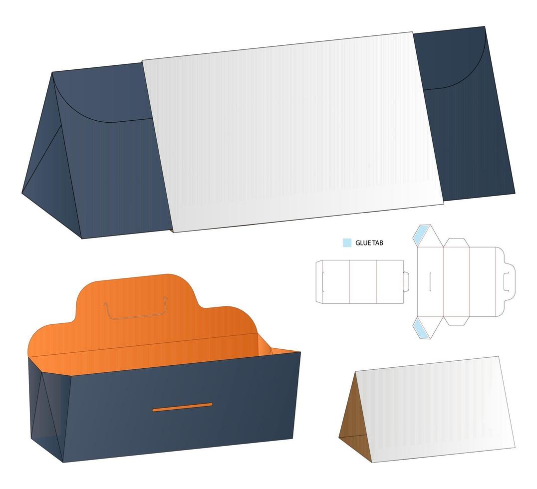 Box packaging die cut template design. 3d mock-up vector