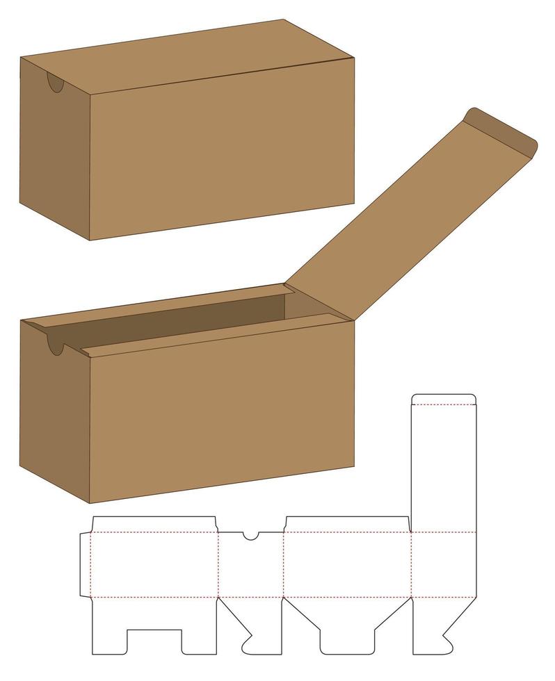 Box packaging die cut template design. 3d mock-up vector