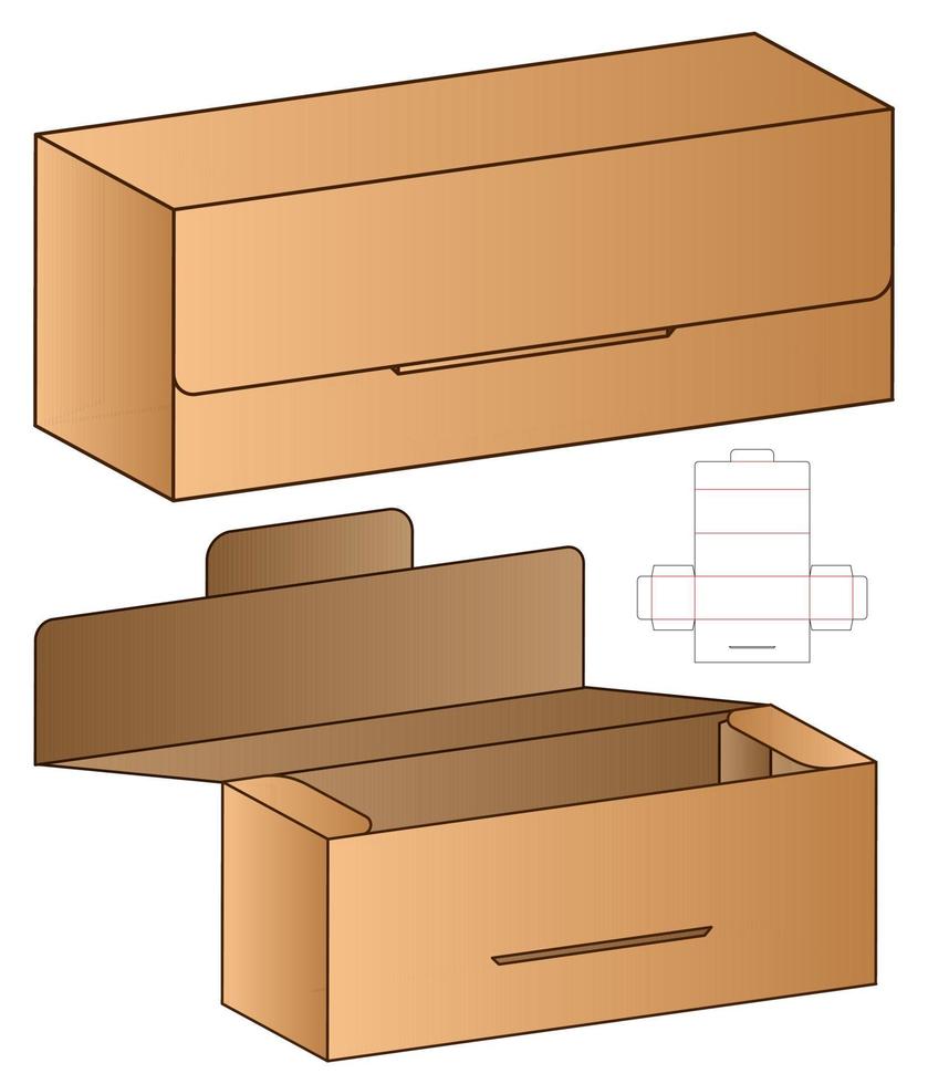 Box packaging die cut template design. 3d mock-up vector