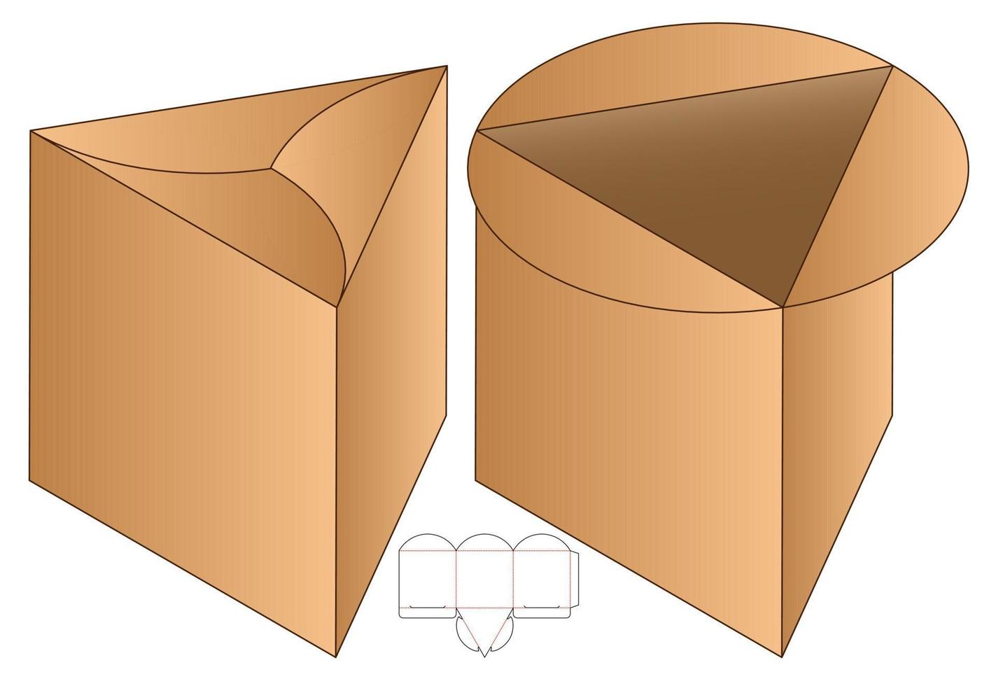 diseño de plantilla troquelada de embalaje de caja. Maqueta 3d vector