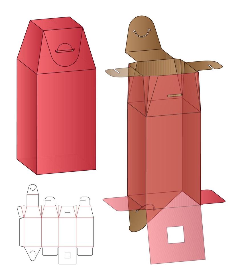 Box packaging die cut template design. 3d mock-up vector