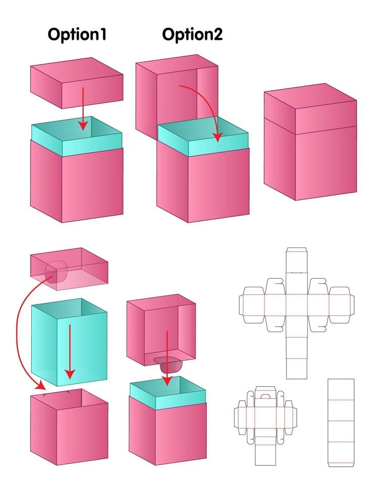 Box packaging die cut template design. 3d mock-up vector