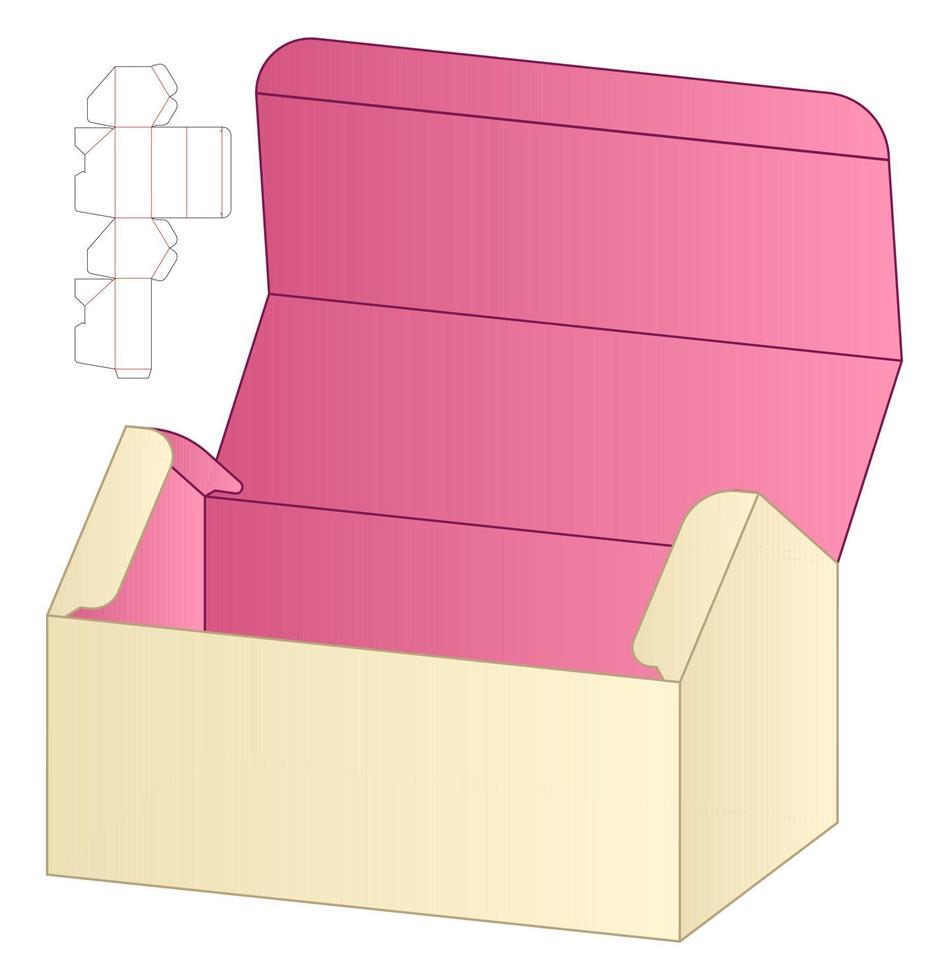 Box packaging die cut template design. 3d mock-up vector