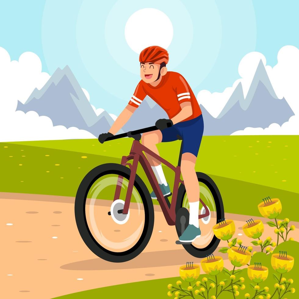 Man Riding on Mountain vector