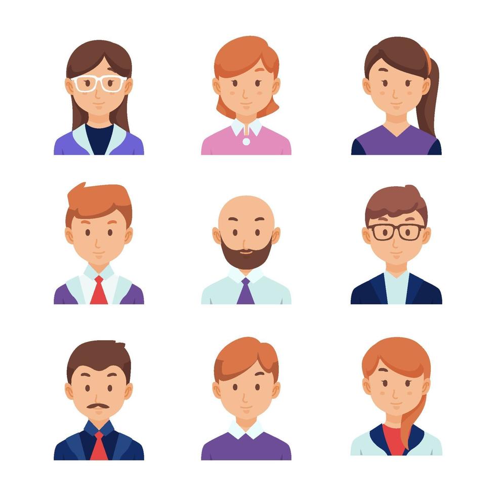 People Avatars Vector Free Icon Set 