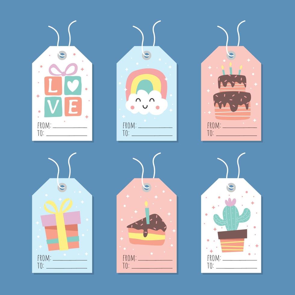 Cute Gift Tag in Pastel Color vector