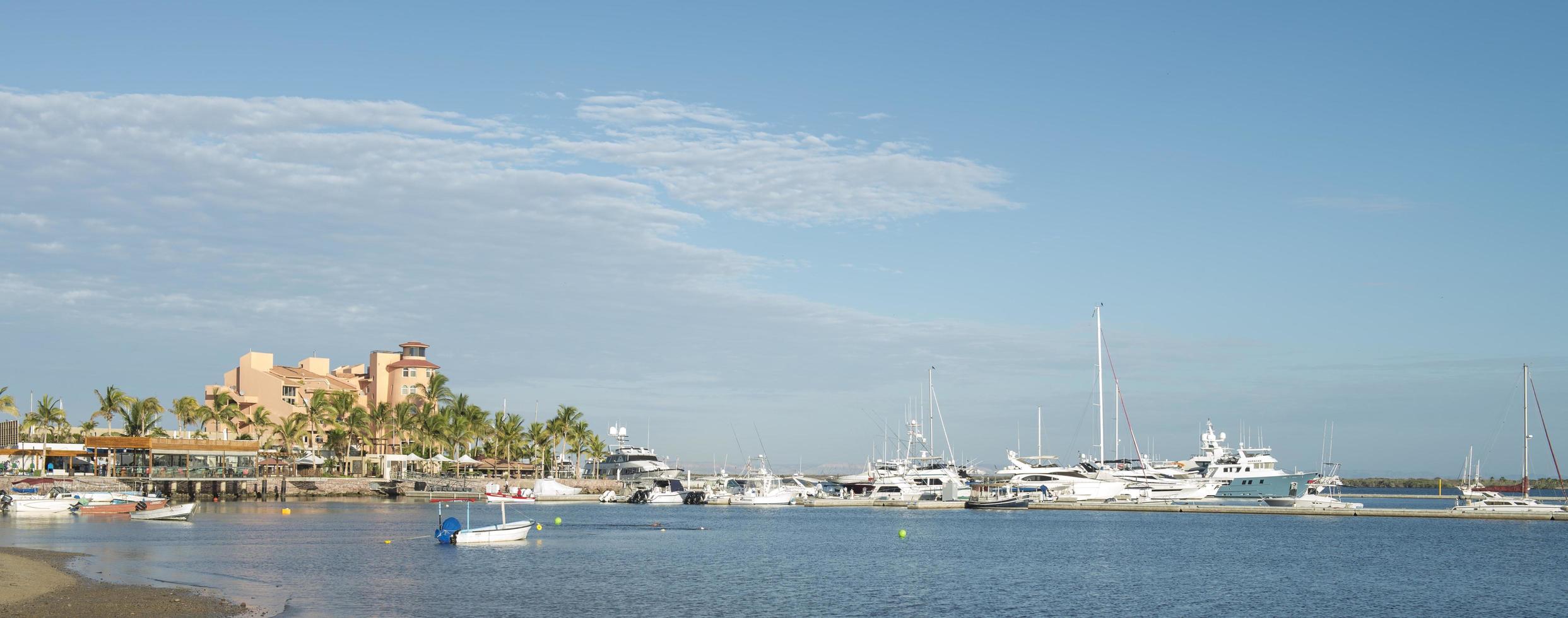 La Paz Bay in the Baja peninsula in the state of Baja California Sur Mexico on a sunny morning photo