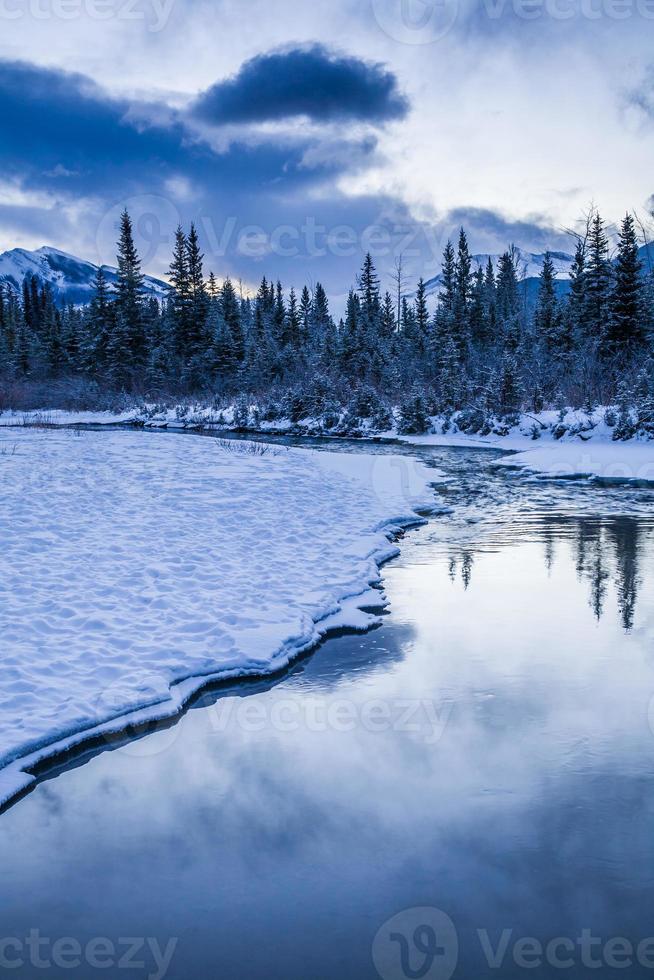 Temprano en la mañana en un arroyo cerca de Canmore, Alberta, Canadá foto