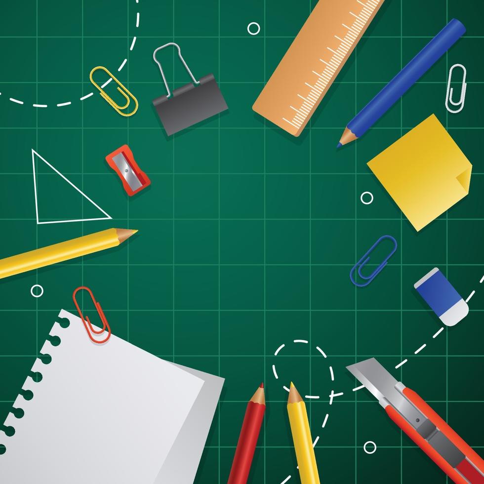 Back to School Stationary Background vector