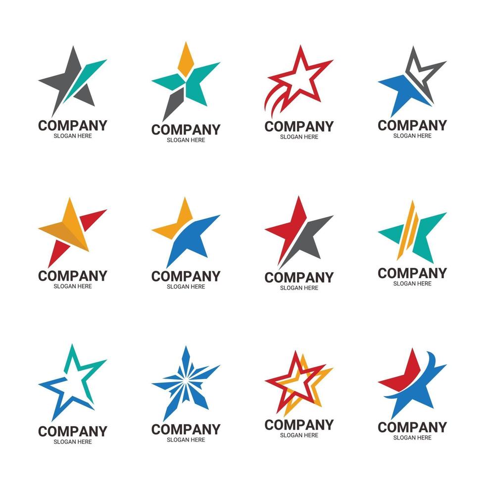 colección de elementos de logotipo de estrella vector