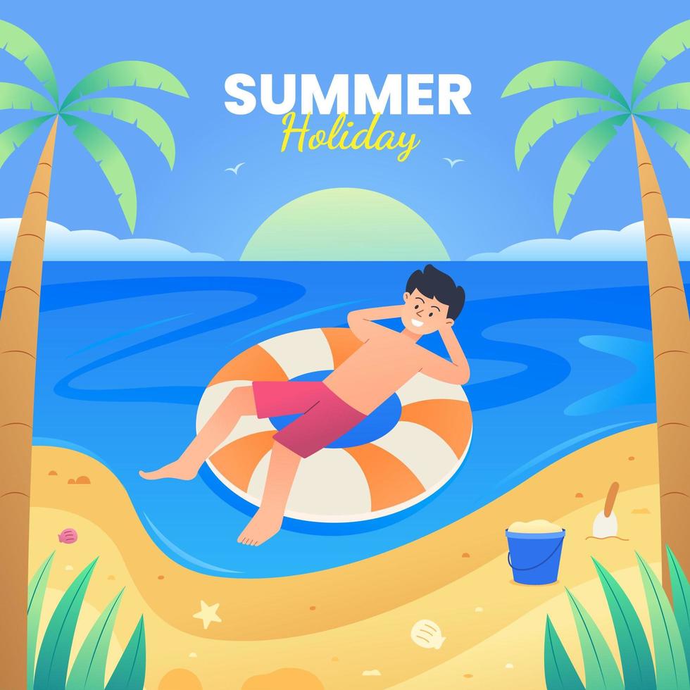 People Enjoying Summer Vacation vector