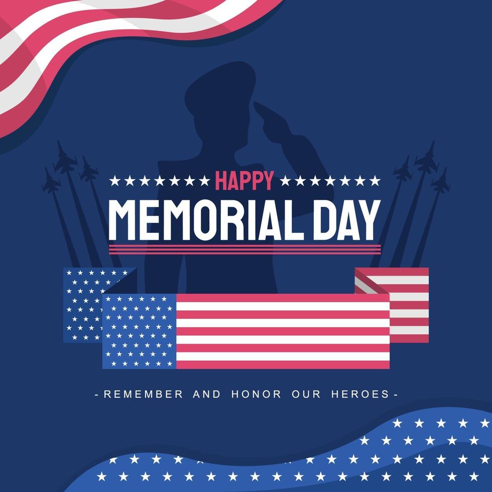 Happy Memorial Day Greeting vector