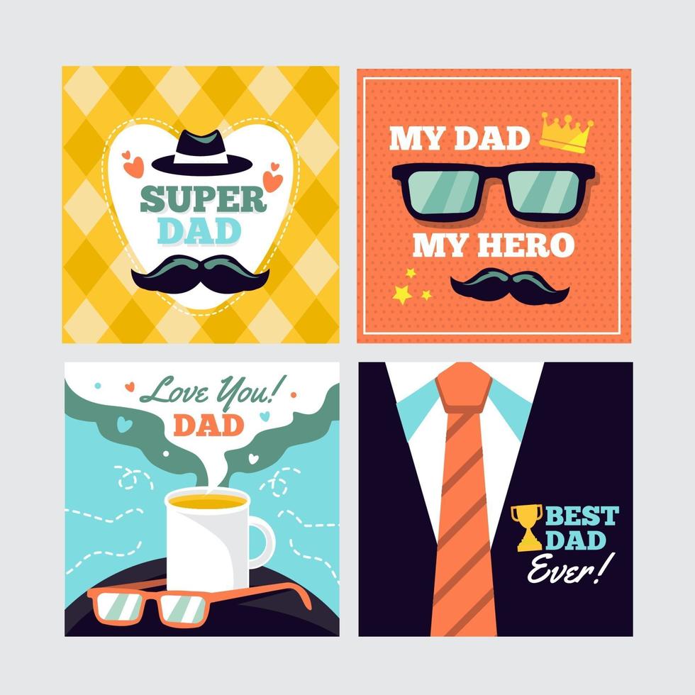 Father's Day Greeting Card Collection vector