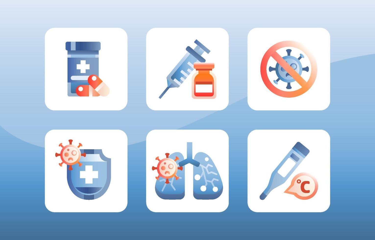 colección de iconos de vacuna covid-19 vector