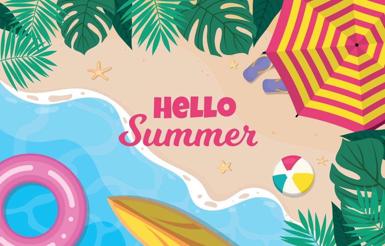 hola fondo de playa de verano vector