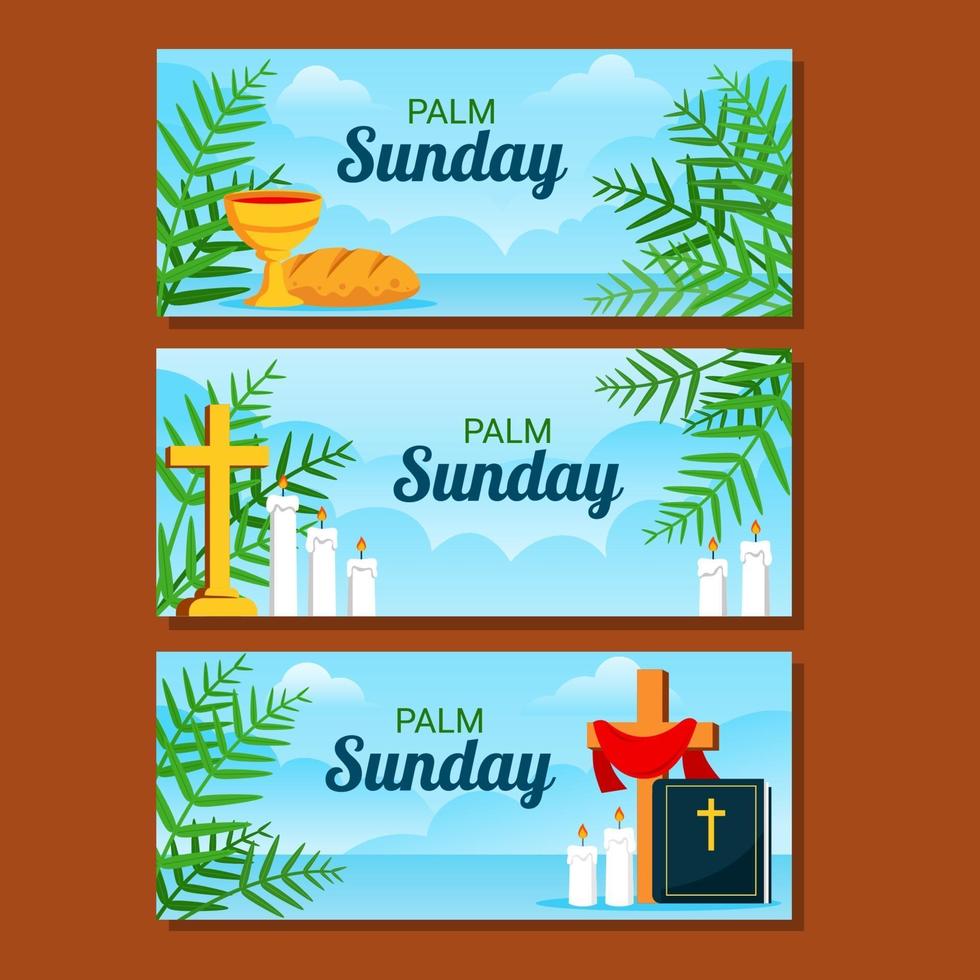 diseño de banner de domingo de ramos vector