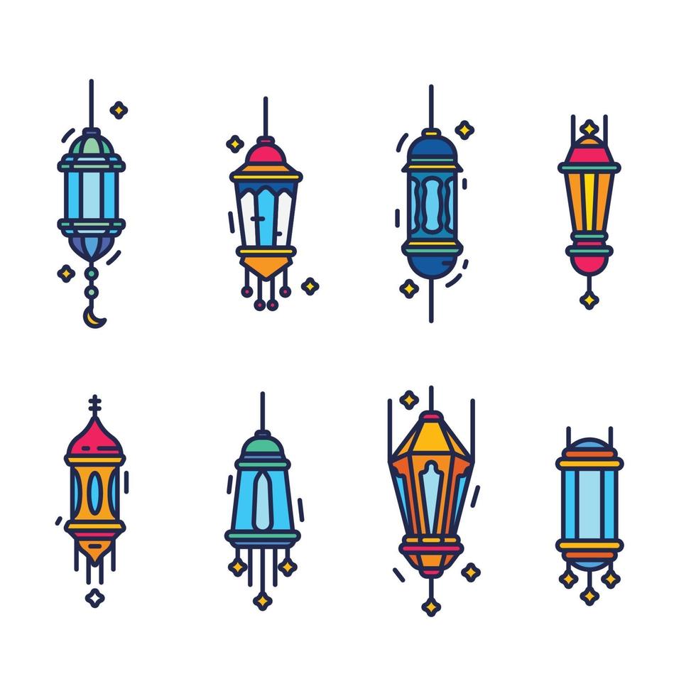 Eid Mubarak Lantern Collection vector