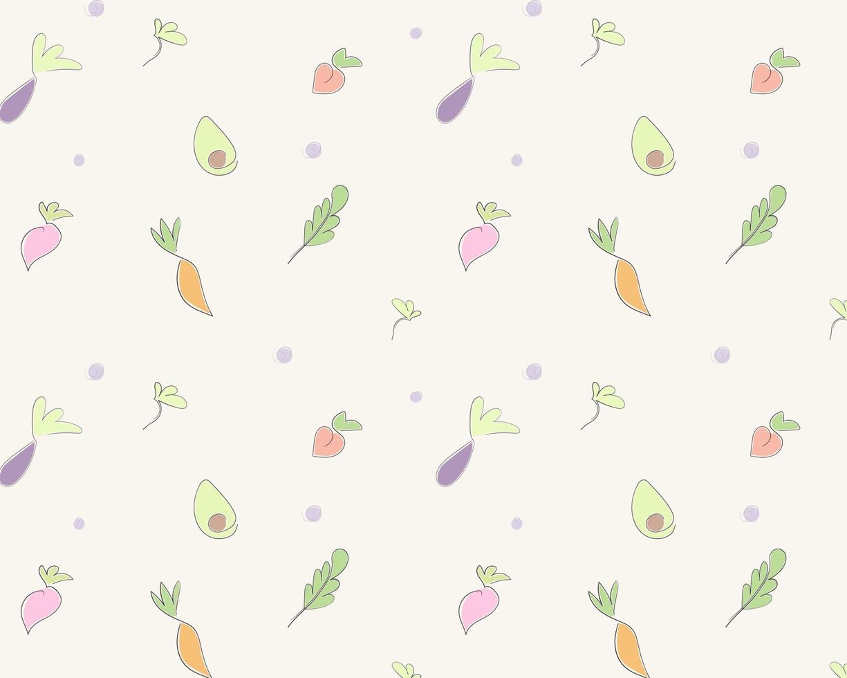 Cute seamless pattern of abstract vegetable and fruit. Print for clothes and bags, textile vector