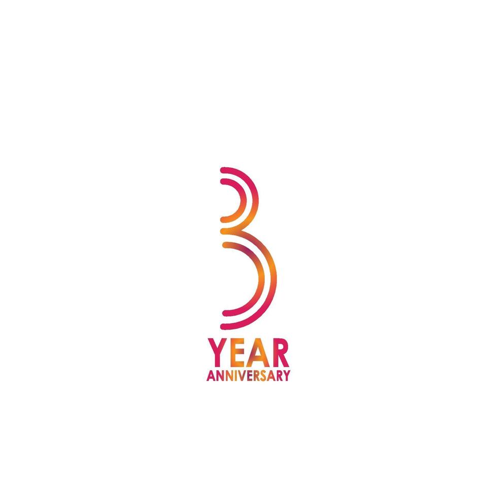 3 Year Anniversary Celebration Vector Template Design Illustration