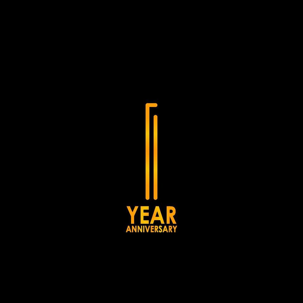 Ilustración de diseño de plantilla de vector de celebración de aniversario de 1 año