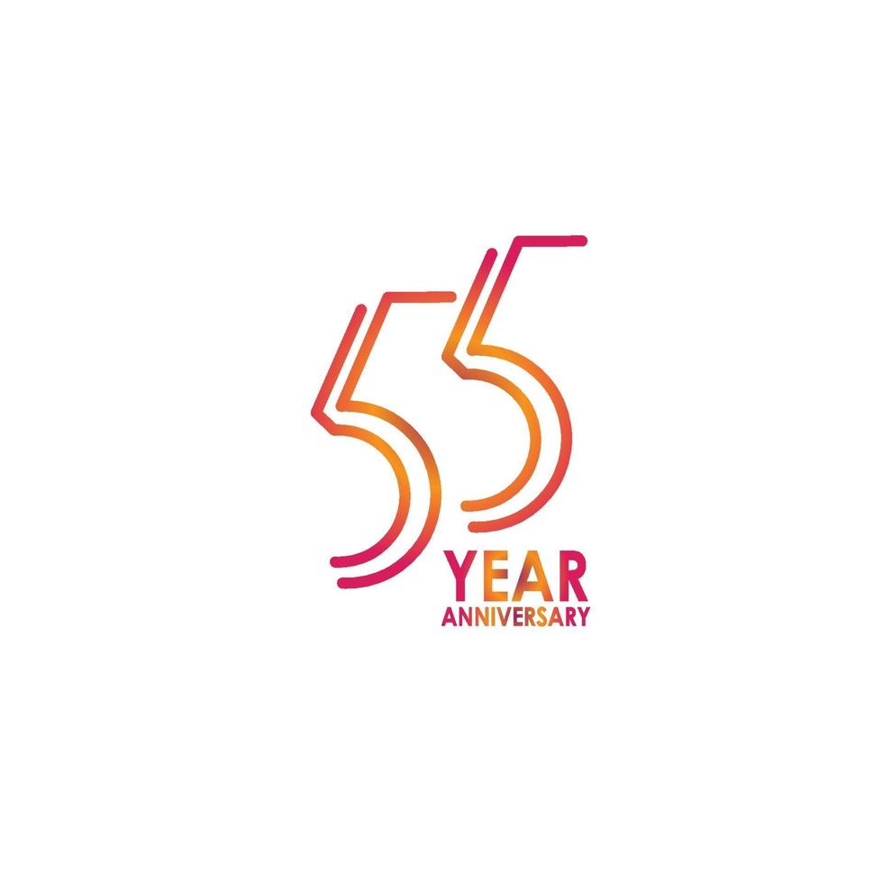 55 Year Anniversary Celebration Vector Template Design Illustration