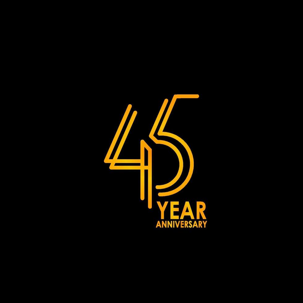 45 Year Anniversary Celebration Vector Template Design Illustration