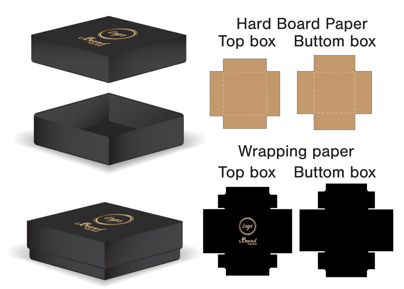 Box packaging die cut template design. 3d mock-up vector