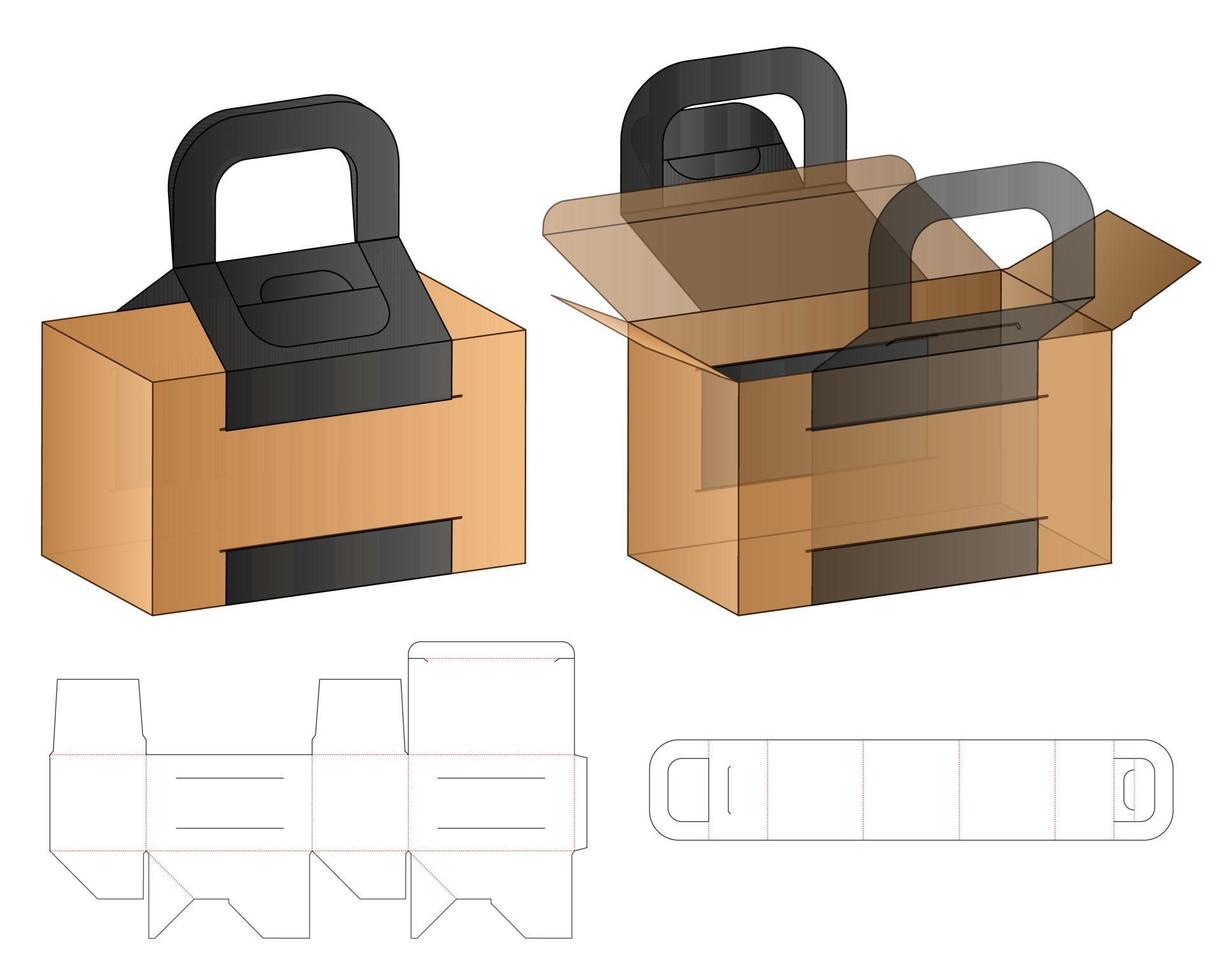Box packaging die cut template design. 3d mock-up vector