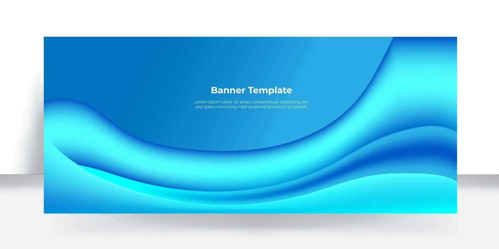 Abstract blue curvy shapes banner vector