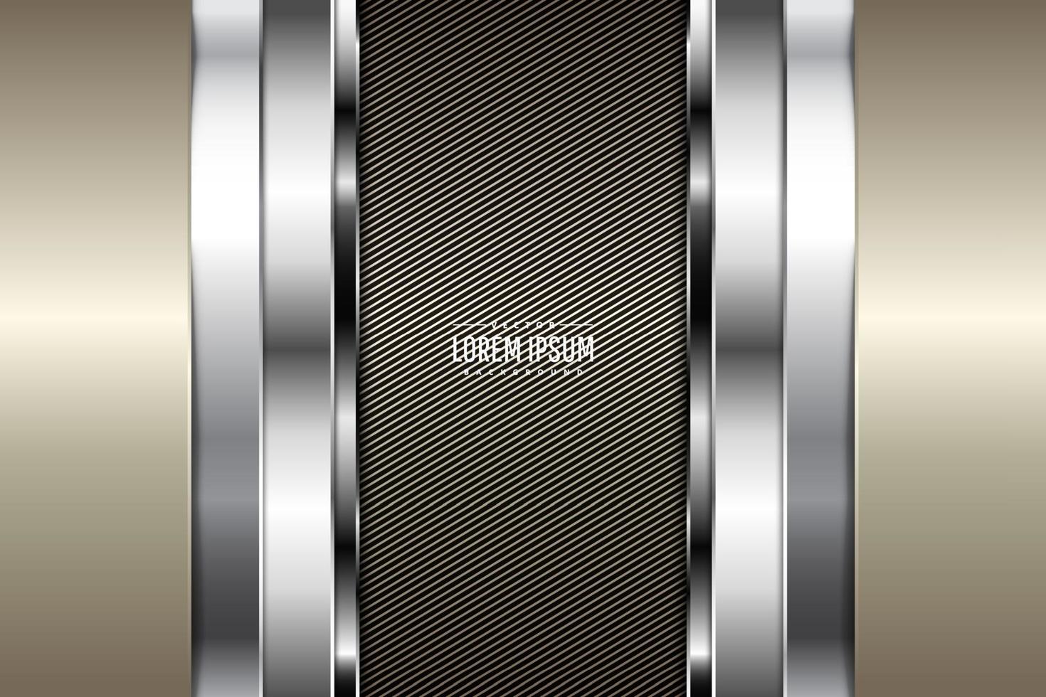 Luxury background of gold and silver with lines carbon fiber texture.Elegant metal modern design. vector