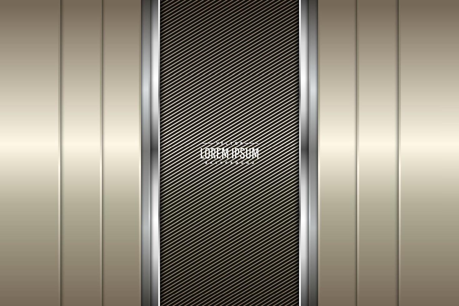 Luxury background of gold and silver with lines carbon fiber texture.Elegant metal modern design. vector