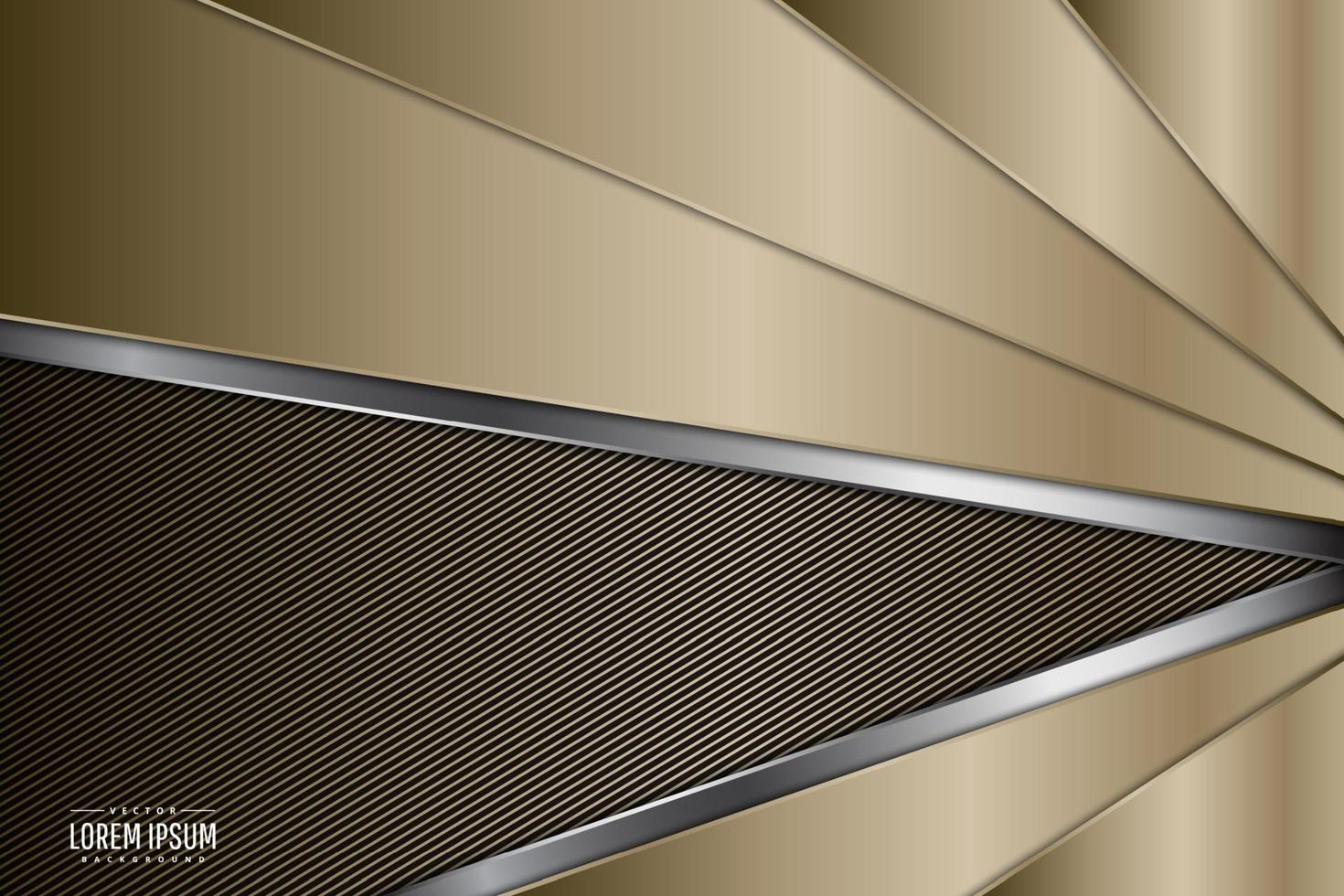 Luxury background of gold and silver with lines carbon fiber texture.Elegant metal modern design. vector