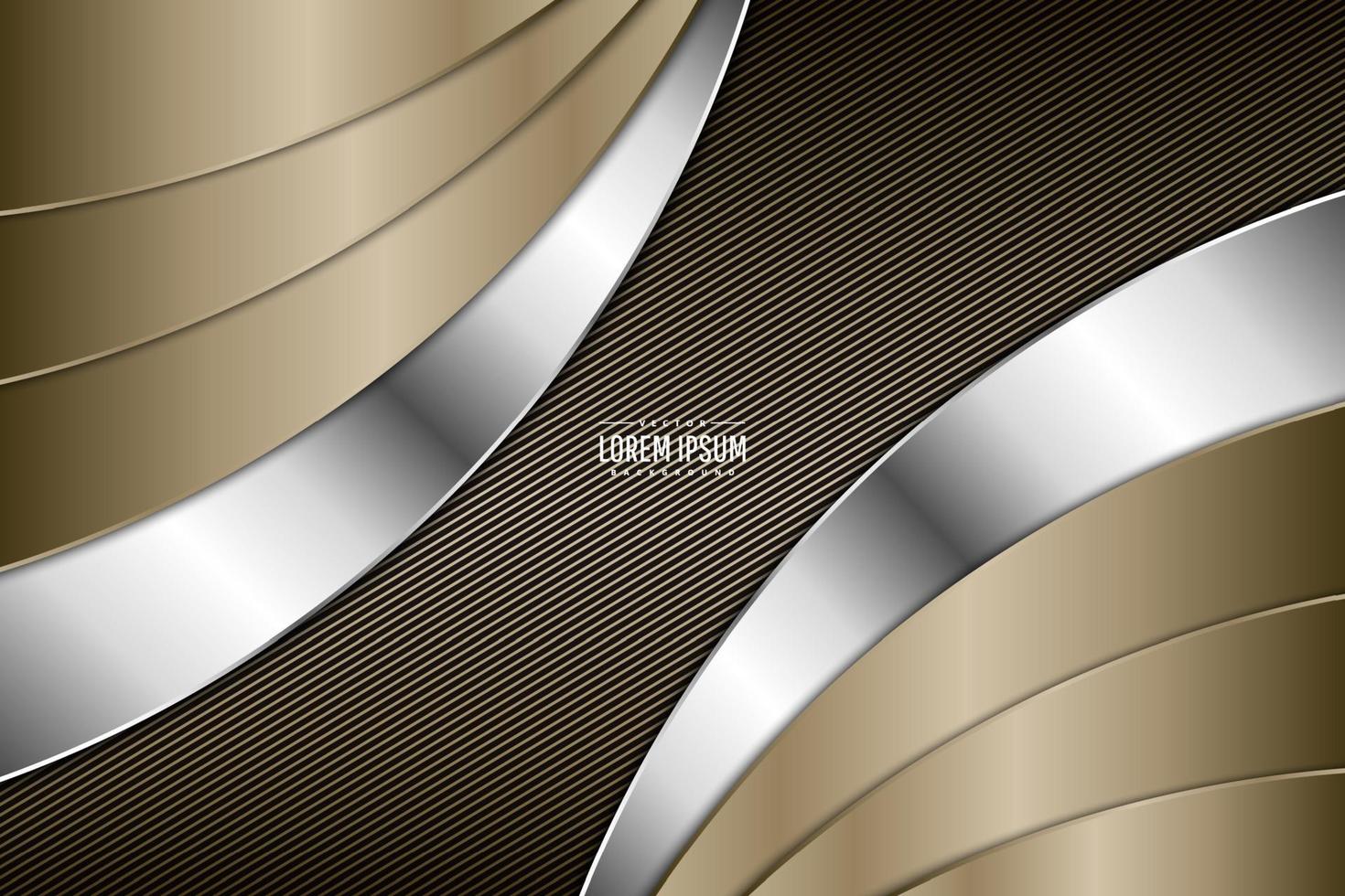 Luxury background of gold and silver with lines carbon fiber texture.Elegant metal modern design. vector