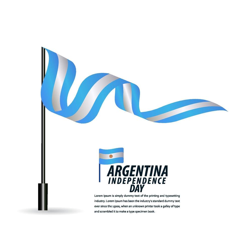 Happy Argentina Independence Day Celebration, Poster, Ribbon banner vector template design illustration