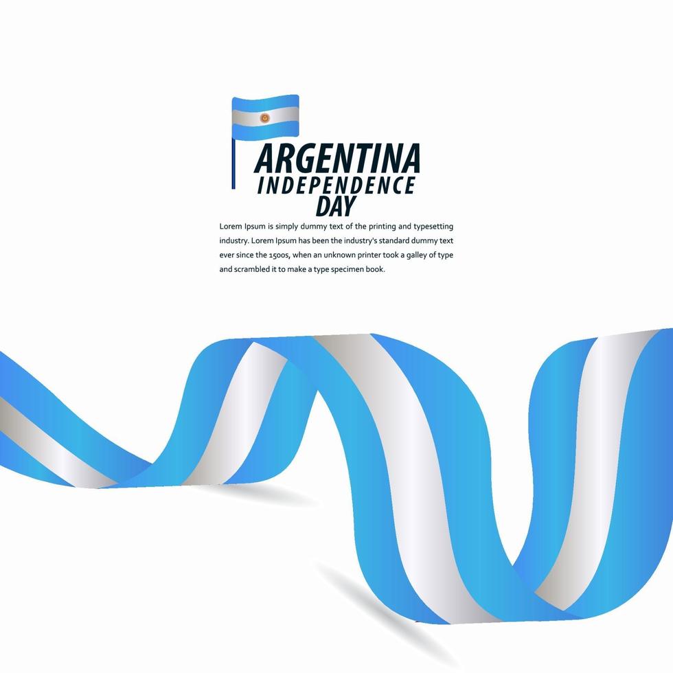 Happy Argentina Independence Day Celebration, Poster, Ribbon banner vector template design illustration