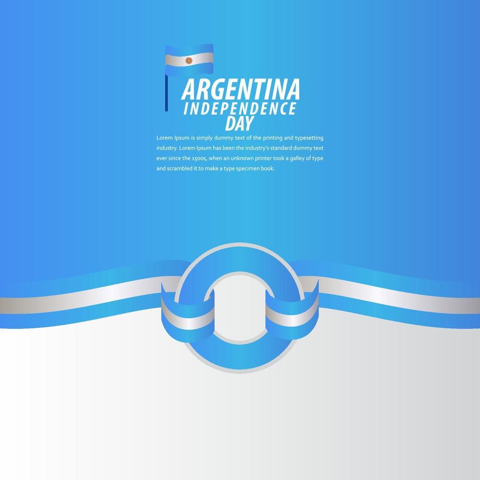 Happy Argentina Independence Day Celebration, Poster, Ribbon banner vector template design illustration