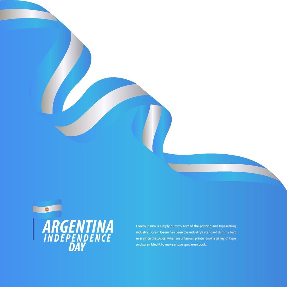 Happy Argentina Independence Day Celebration, Poster, Ribbon banner vector template design illustration