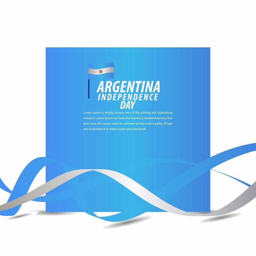 Happy Argentina Independence Day Celebration, Poster, Ribbon banner vector template design illustration