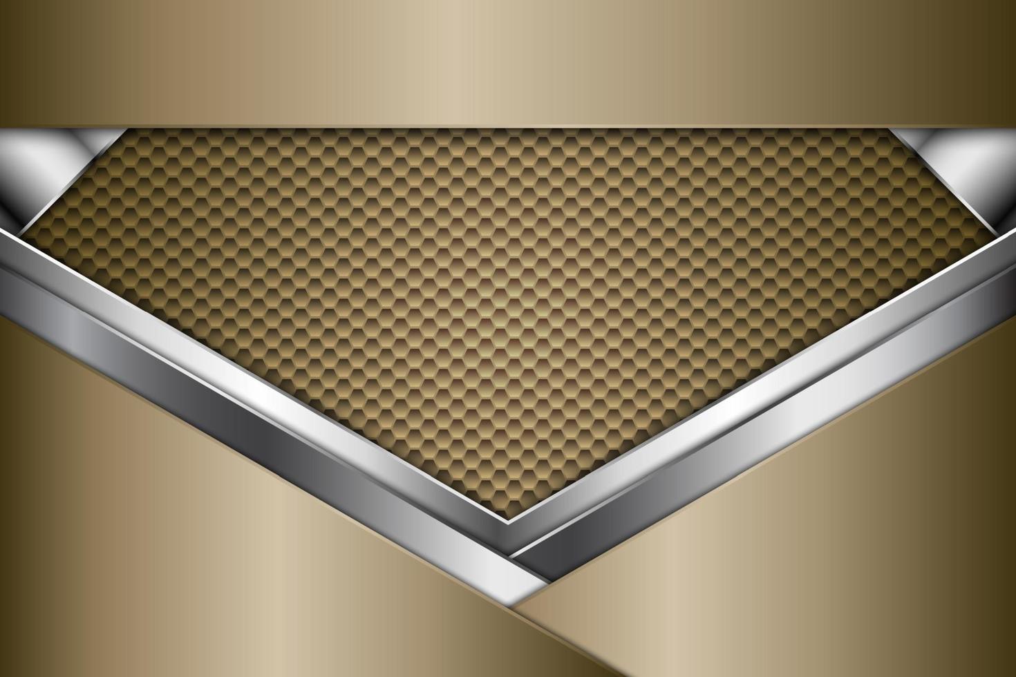 Fondo de lujo de oro y plata con textura de fibra de carbono.Diseño moderno de metal elegante. vector