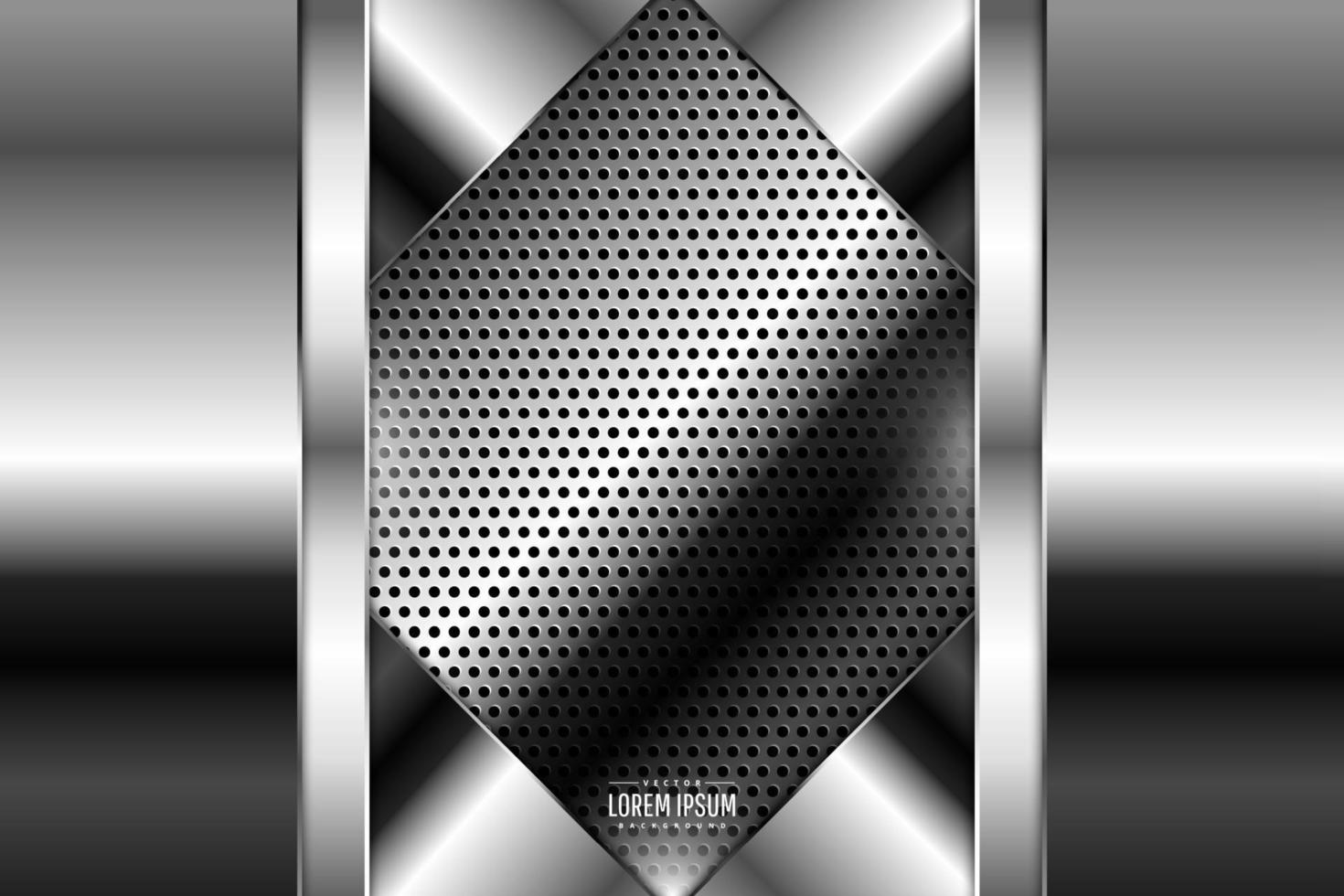 Luxury of black and gray metallic background dark space with perforated texture. vector