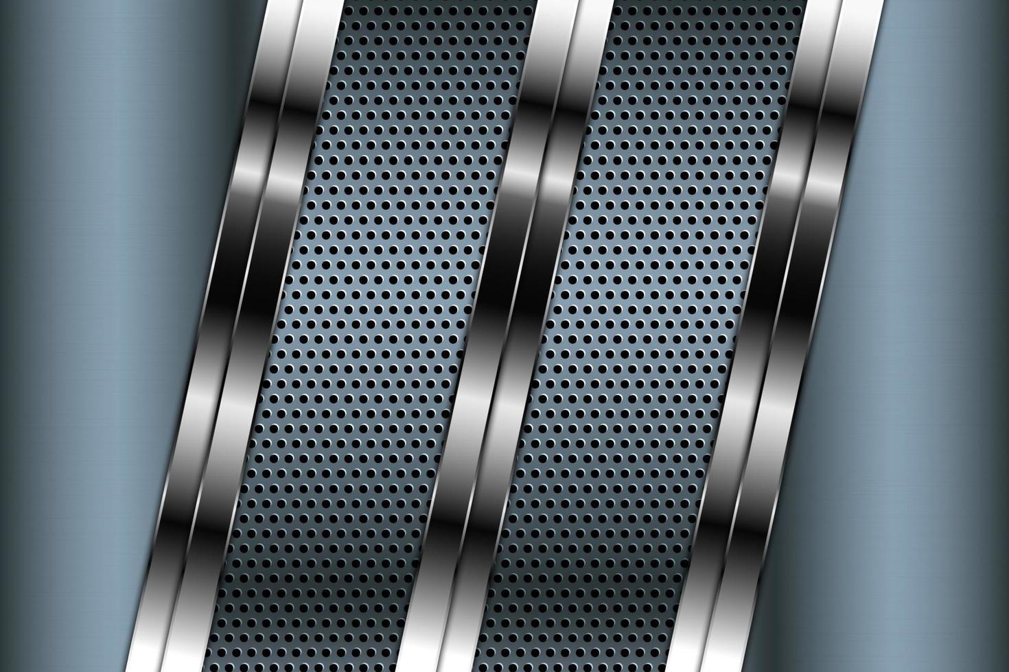 Luxury of blue metallic background dark space with perforated texture. vector