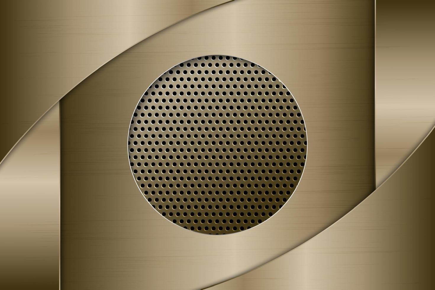 gold metallic with perforated texture. vector