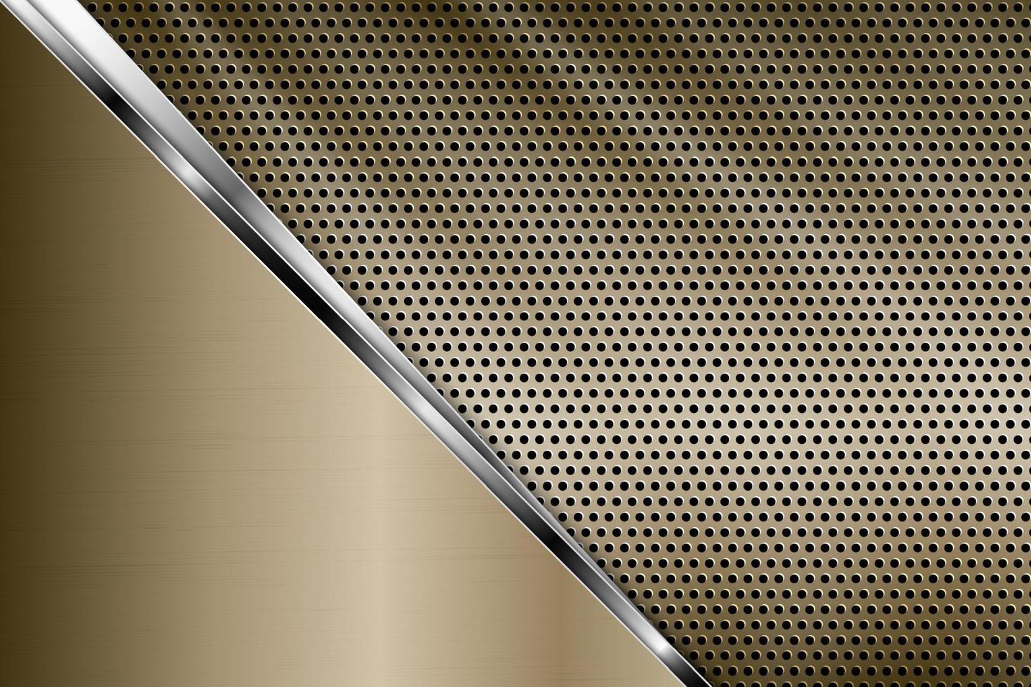 Gold metallic with perforated texture. vector