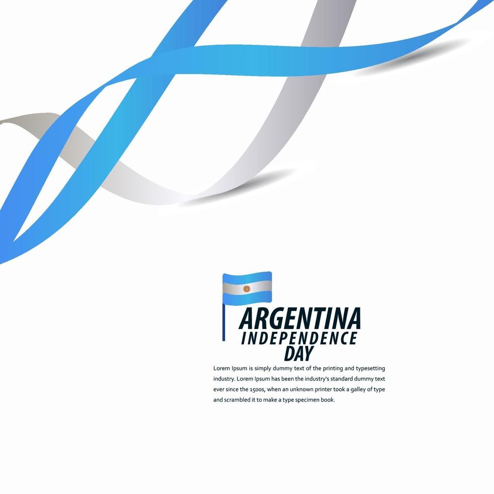 Happy Argentina Independence Day Celebration, Poster, Ribbon banner vector template design illustration